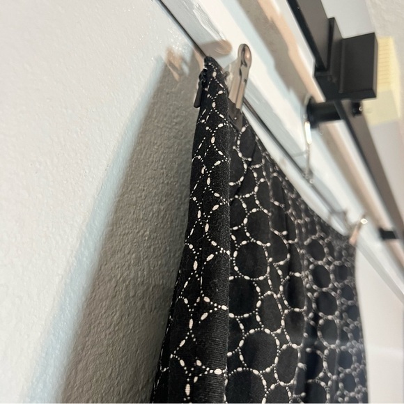 Ecologie Irish Linen Cropped Pants Black Circle Pattern Size 10 High Rise Womens - Picture 7 of 7